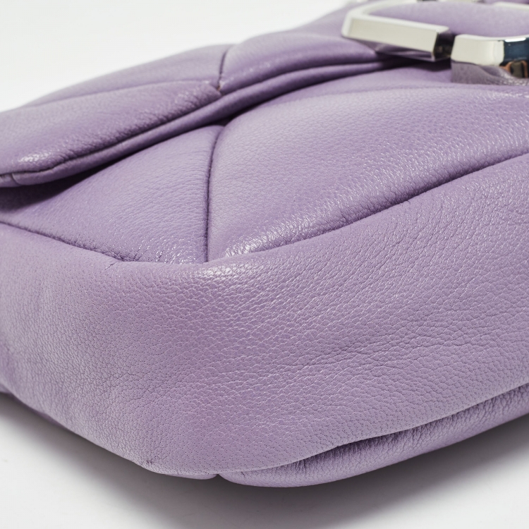 Pre Owned Marc Jacobs Lilac Puffy Diamond Quilted Leather Shoulder Bag