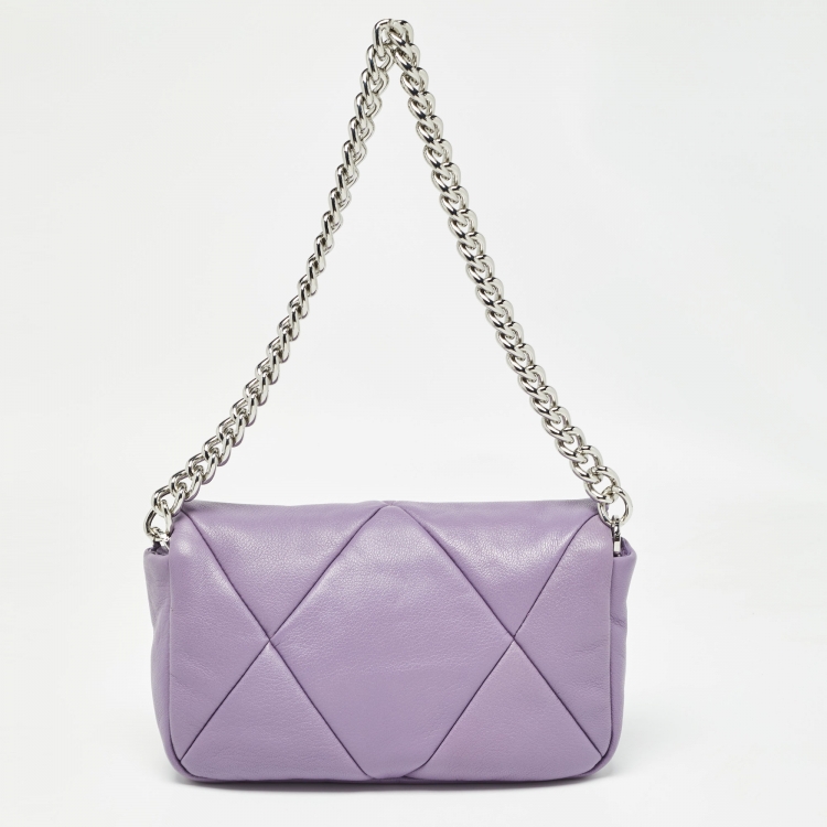 Pre Owned Marc Jacobs Lilac Puffy Diamond Quilted Leather Shoulder Bag