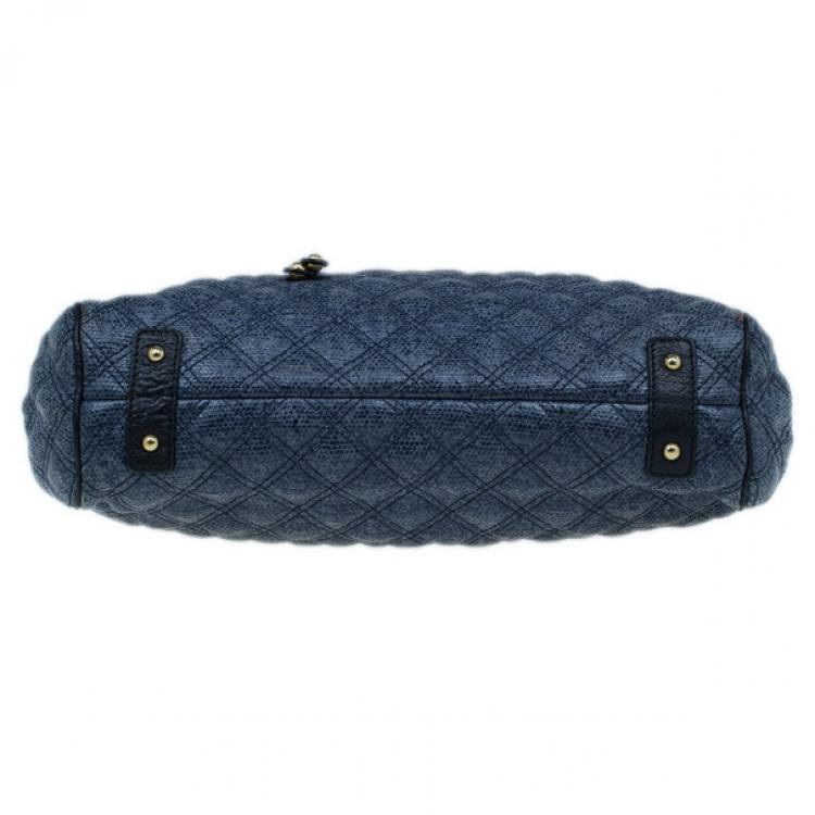 Pre Owned Marc Jacobs Blue Python Embossed Stam Satchel