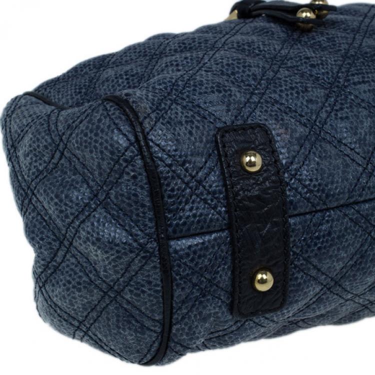 Pre Owned Marc Jacobs Blue Python Embossed Stam Satchel