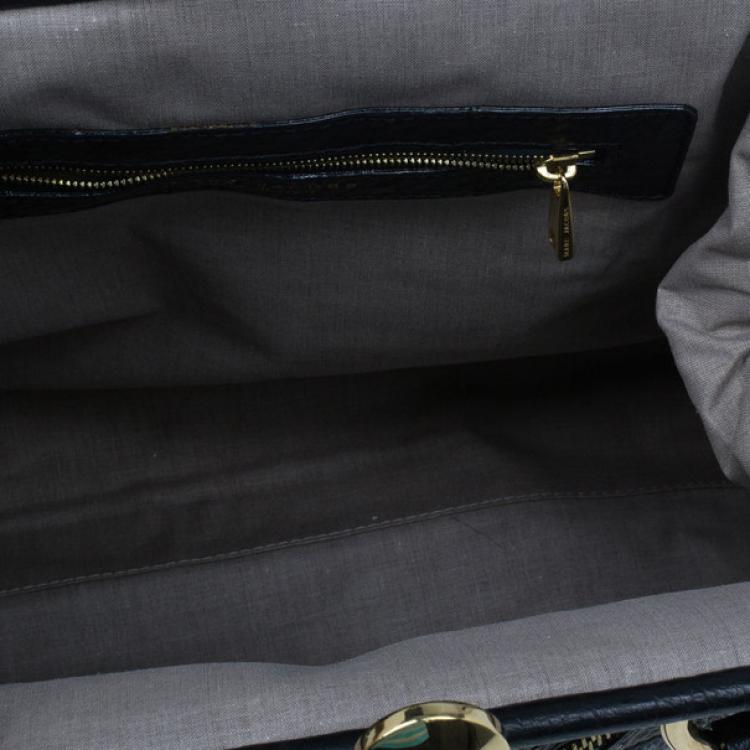 Pre Owned Marc Jacobs Blue Python Embossed Stam Satchel