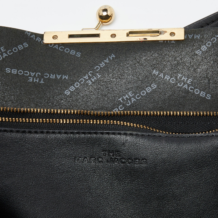 Pre Owned Marc Jacobs Black Leather The Kiss Shopper Tote