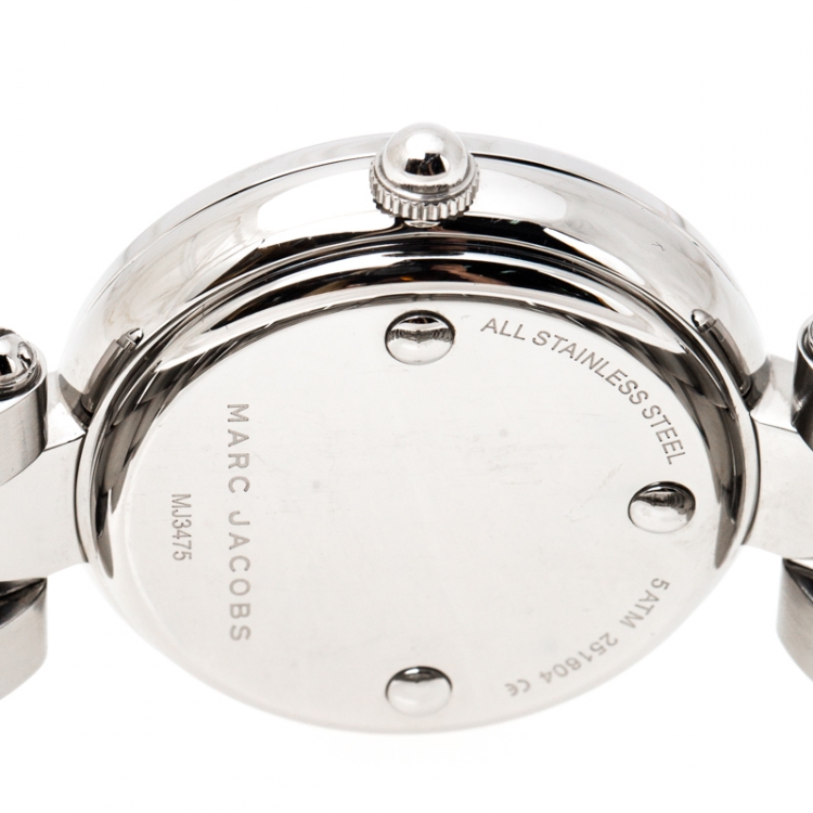 Pre Owned Marc Jacobs Silver Stainless Steel Dotty MJ3475 Women's Wristwatch 34 mm