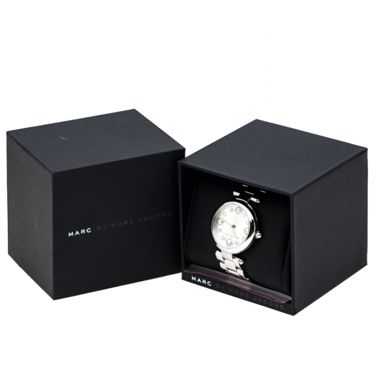 Pre Owned Marc Jacobs Silver Stainless Steel Dotty MJ3475 Women's Wristwatch 34 mm
