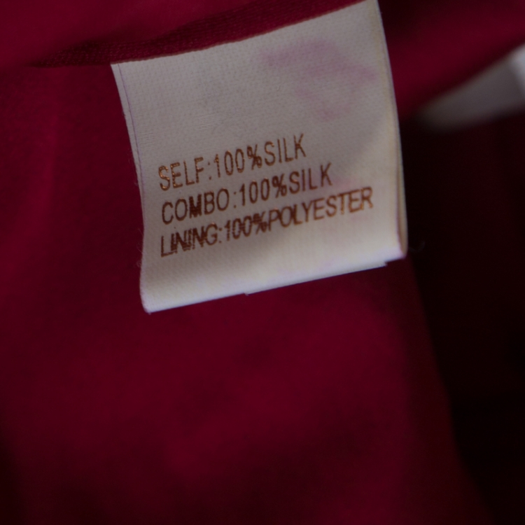 Pre Owned Notte By Marchesa Burgundy Silk Ruffled Tank Top M
