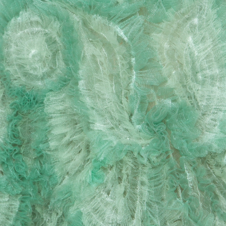 Pre Owned Marchesa Pale Green Tulle Embellished Detail Strapless Gown S
