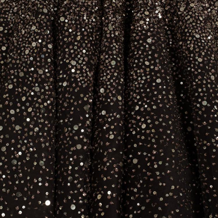 Pre Owned Marchesa Strapless Embellished Ball Gown S