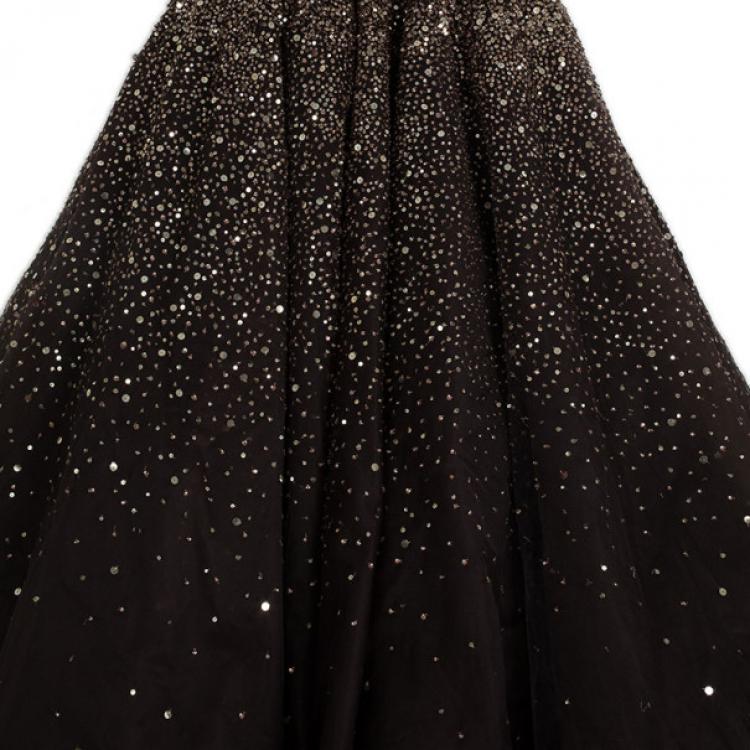 Pre Owned Marchesa Strapless Embellished Ball Gown S