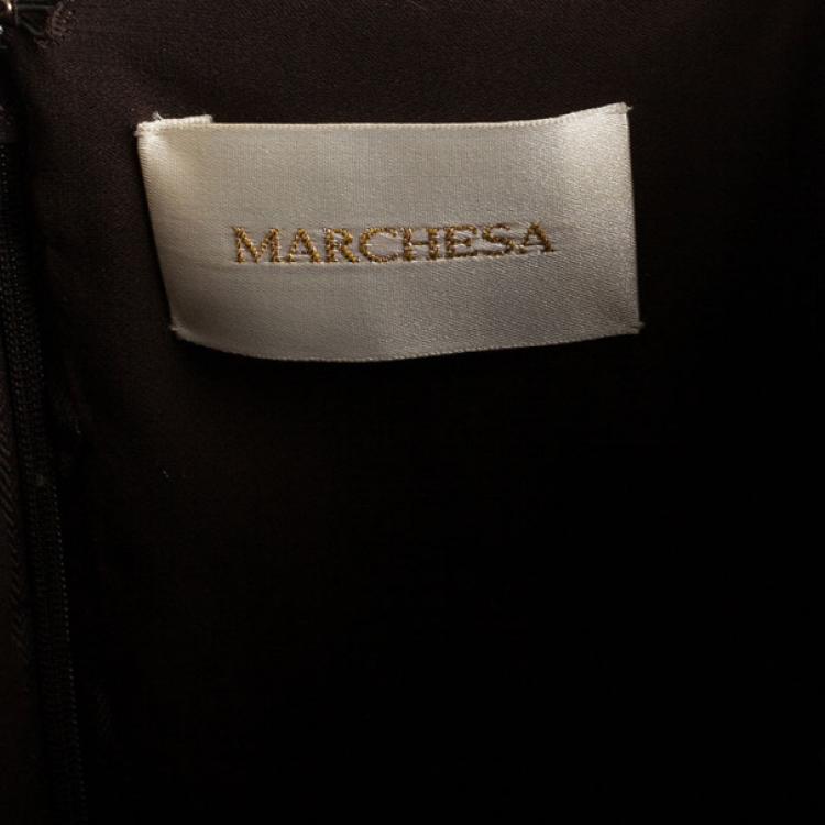 Pre Owned Marchesa Strapless Embellished Ball Gown S