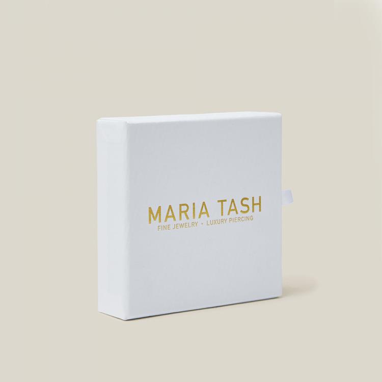 Pre Owned Maria Tash Gold Eternity Diamond and White-Gold Single Hoop Earring