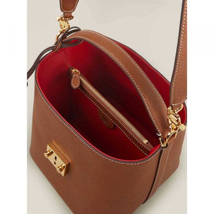 Pre Owned MARK CROSS Brown Murphy Leather Bucket Bag