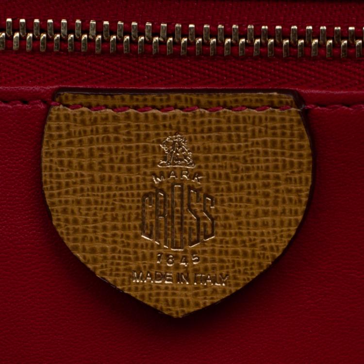 Pre Owned Mark Cross Tan Leather Large Grace Box Bag