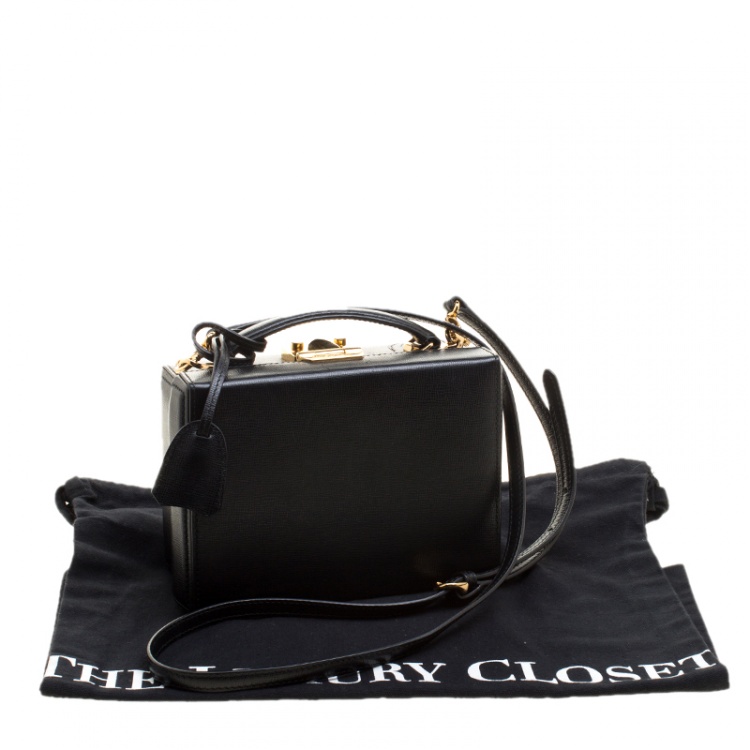 Pre Owned Mark Cross Black Leather Medium Grace Box Bag