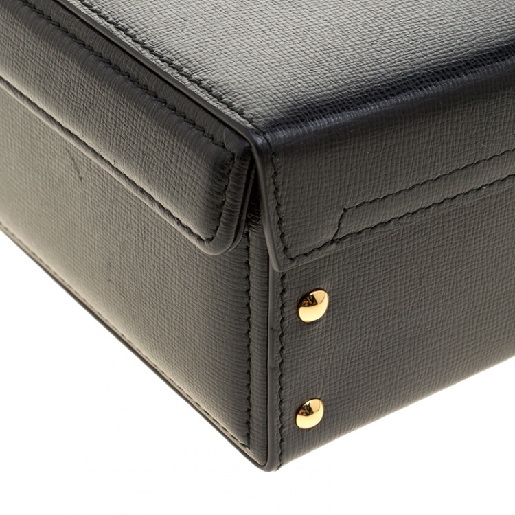 Pre Owned Mark Cross Black Leather Medium Grace Box Bag