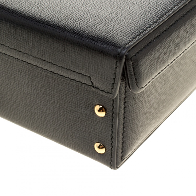 Pre Owned Mark Cross Black Leather Medium Grace Box Bag