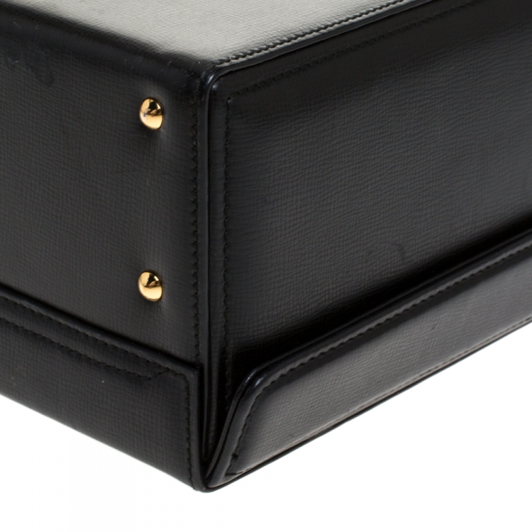 Pre Owned Mark Cross Black Leather Grace Box Bag