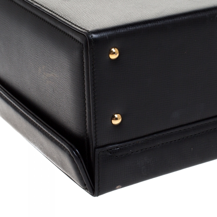 Pre Owned Mark Cross Black Leather Grace Box Bag