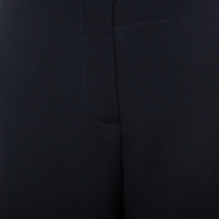 Pre Owned Marni Black Double Worsted Wool High Waist Wide Leg Pants S