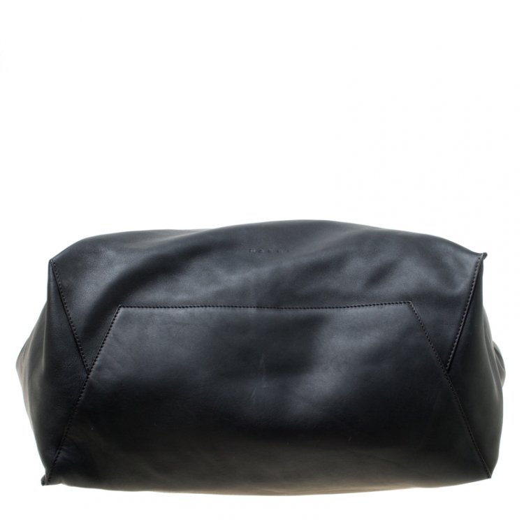 Pre Owned Marni Black Leather Slouchy Shopper 