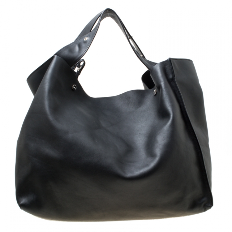 Pre Owned Marni Black Leather Slouchy Shopper 