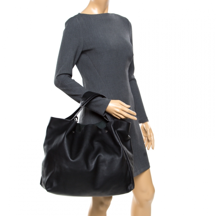 Pre Owned Marni Black Leather Slouchy Shopper 