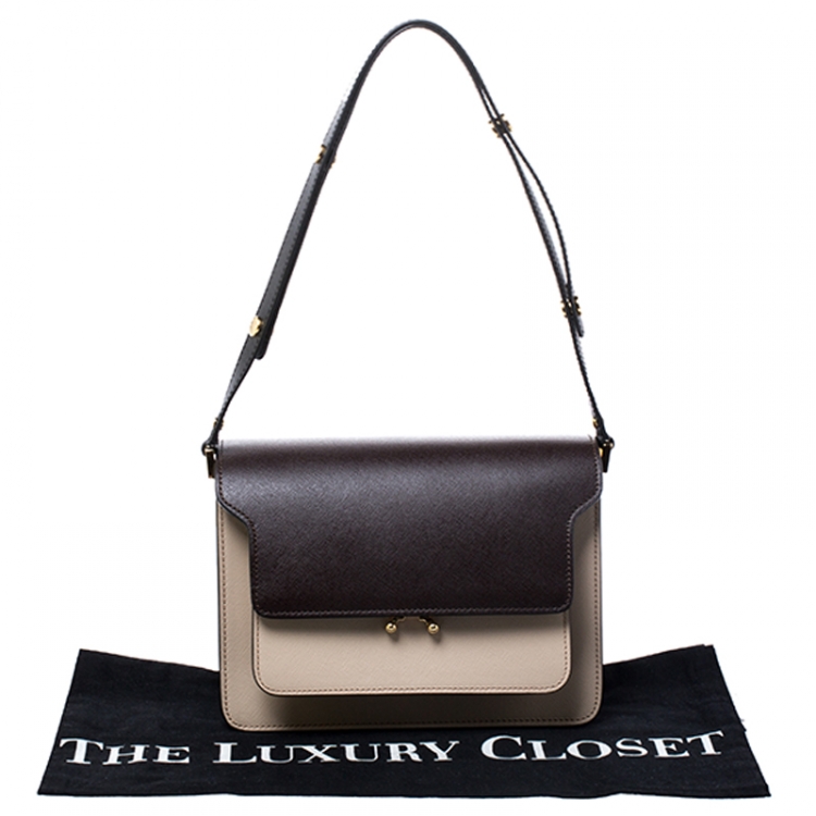 مملوكة مسبقًا Marni Tri Color Leather Medium Trunk Shoulder Bag