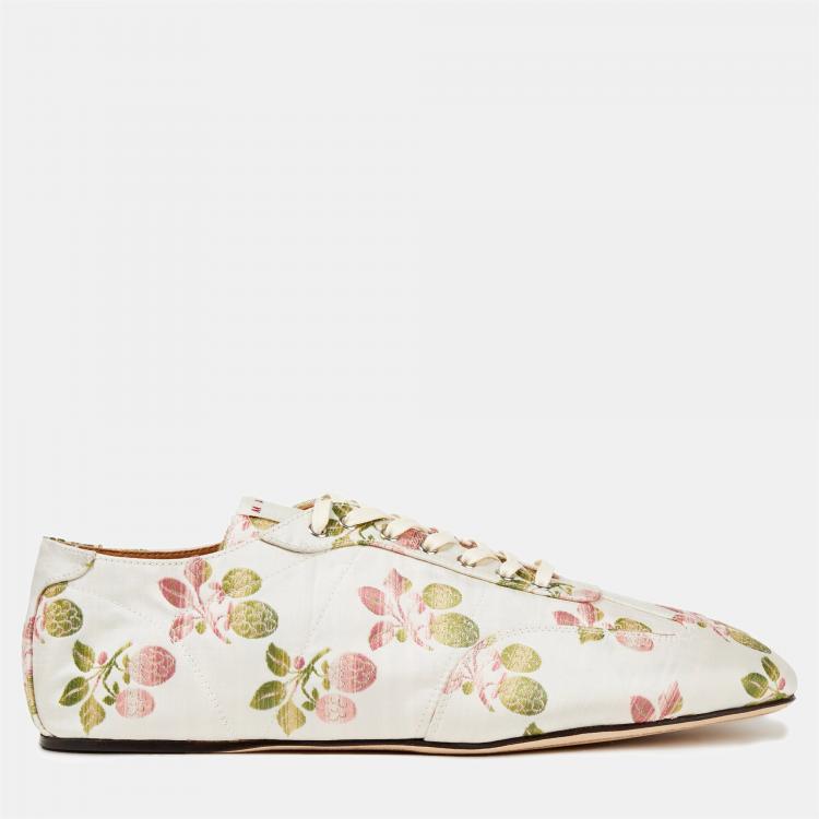 Pre Owned Marni Floral Fabric Lace Up Sneakers 40