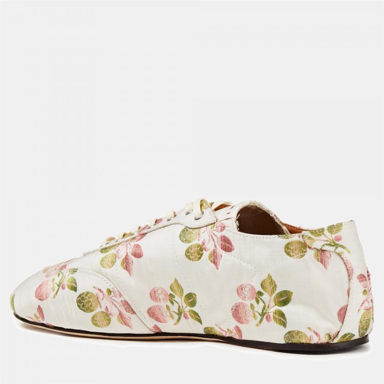 Pre Owned Marni Floral Fabric Lace Up Sneakers 40