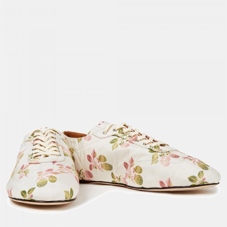 Pre Owned Marni Floral Fabric Lace Up Sneakers 40