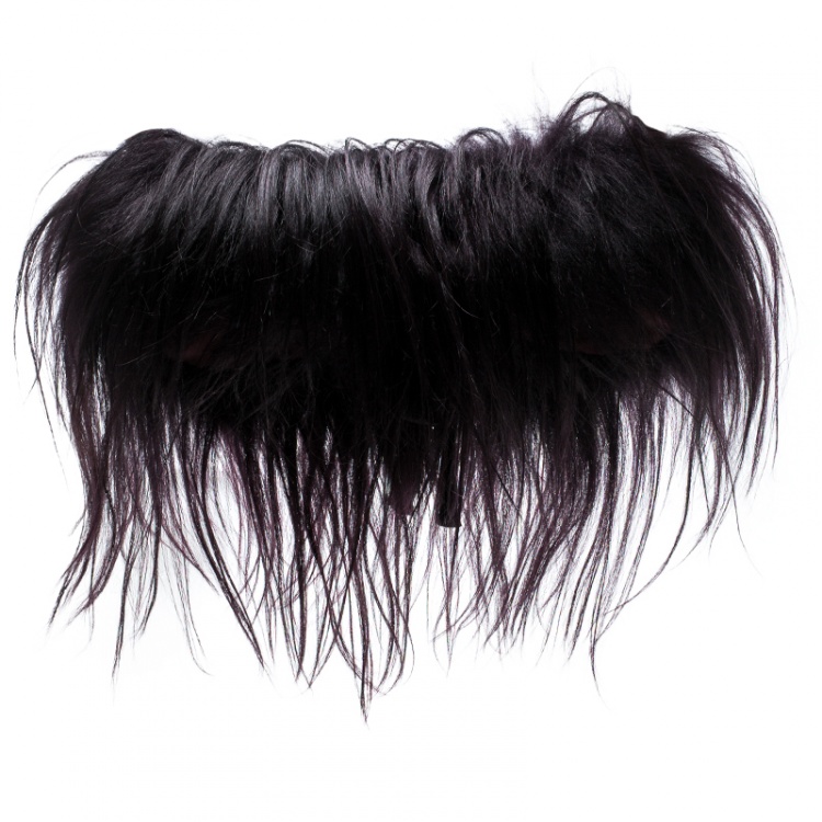 Pre Owned Marni Deep Purple Goat Fur Tie Front Collar