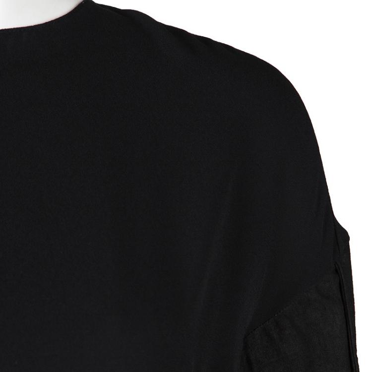 Pre Owned Marni Black Linen Sleeve Detail Drop Back Dress M