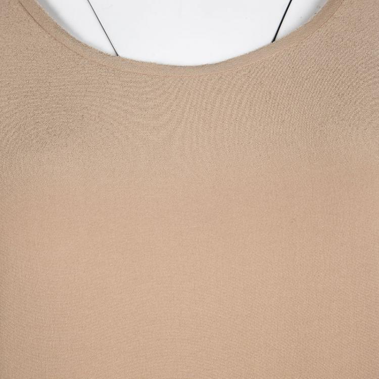 Pre Owned Marni Blush Pink Silk Pleat Detail Long Sleeve Dress M