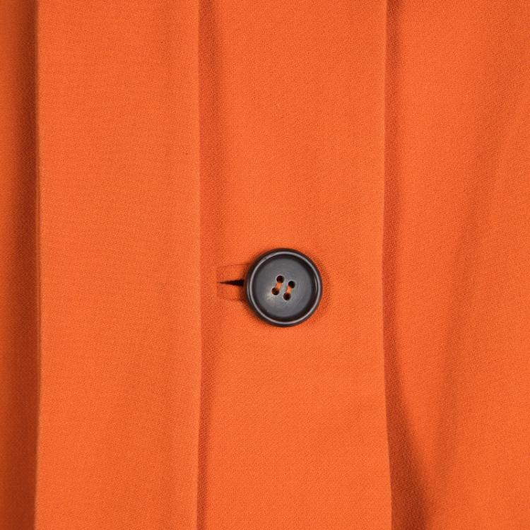 Pre Owned Marni Orange Cotton Knit Neck Tie Detail Sleeveless Coat M