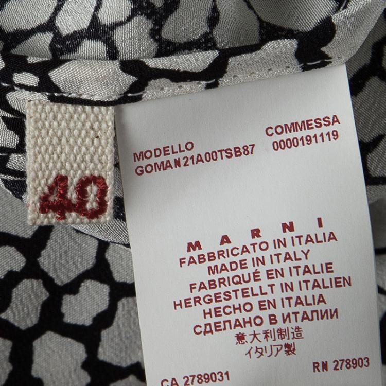 مملوكة مسبقًا Marni Monochrome Printed Silk Skirt S