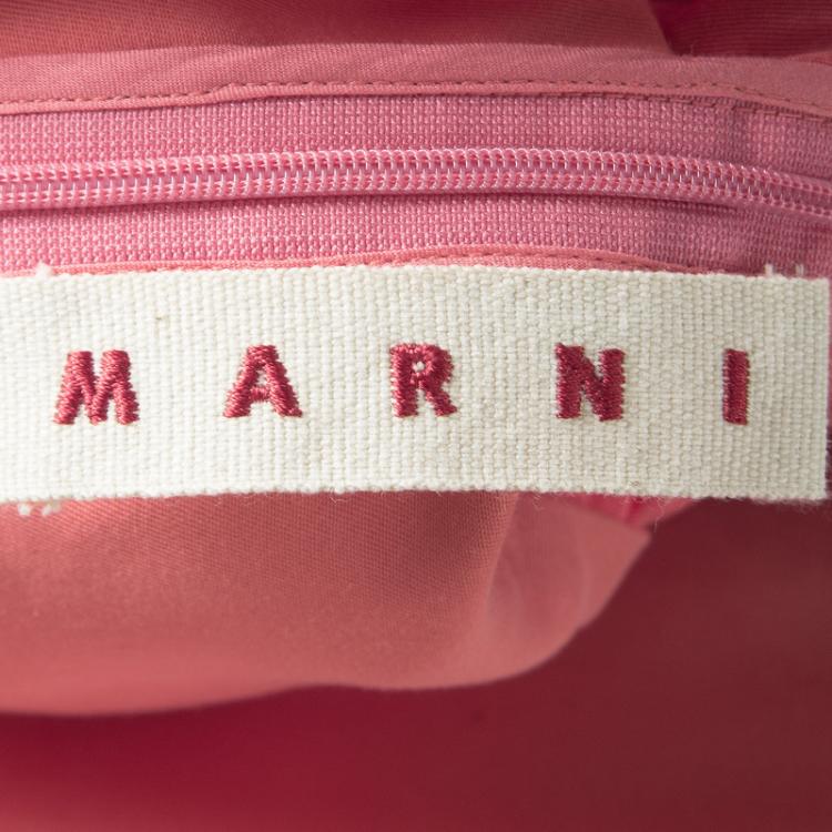 Pre Owned Marni Pink Cotton Silk High Waist Flared Skirt S