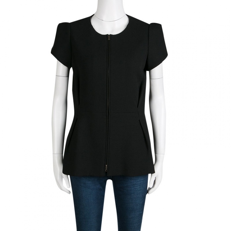 مملوكة مسبقًا Marni Black Wool Zip Front Tailored Top M
