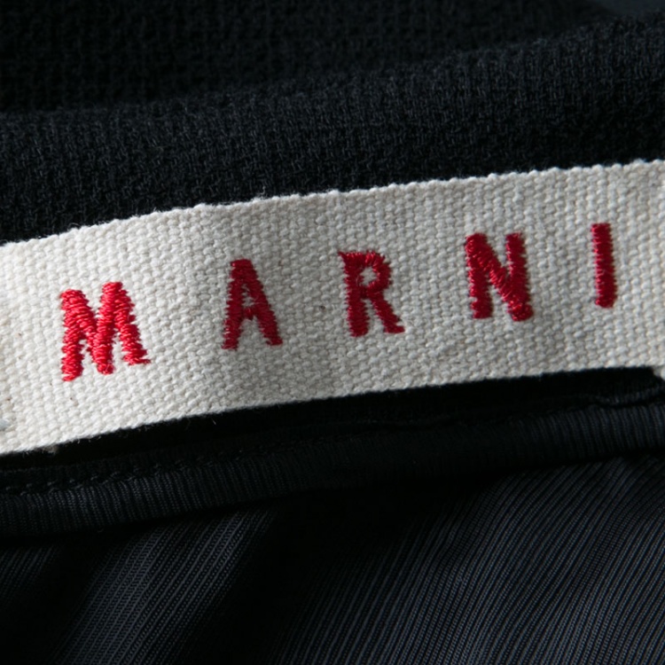 مملوكة مسبقًا Marni Black Wool Zip Front Tailored Top M