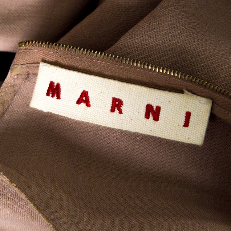 مملوكة مسبقًا Marni Beige Wool Gathered Sleeve Top S