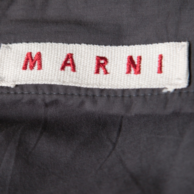 Pre Owned Marni Diamond Print Bow Waist Detail Asymmetric Draped Skirt S