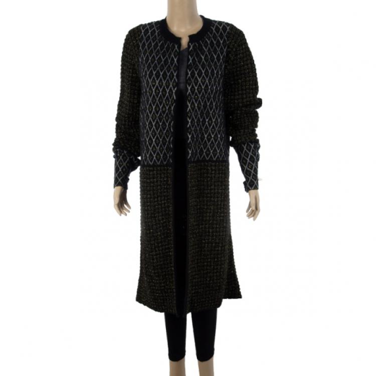 Pre Owned Marni Black Long Knit Cardigan M