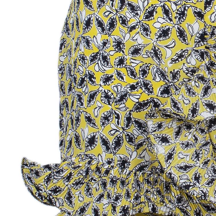 Pre Owned Marni Yellow Ruffle Print Skirt M