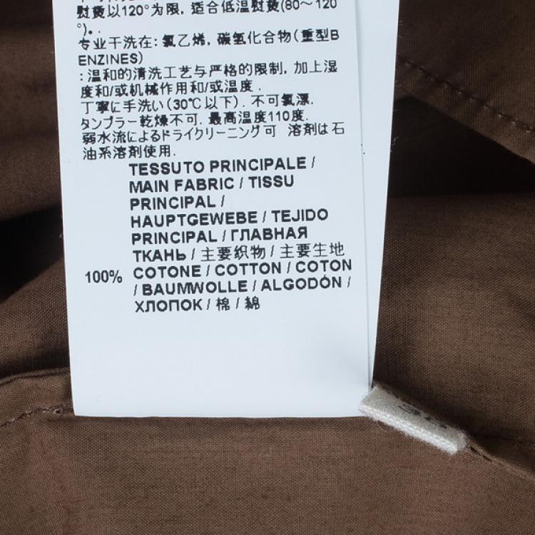 Pre Owned Marni Brown Ruffle Detail Cotton Blouse S