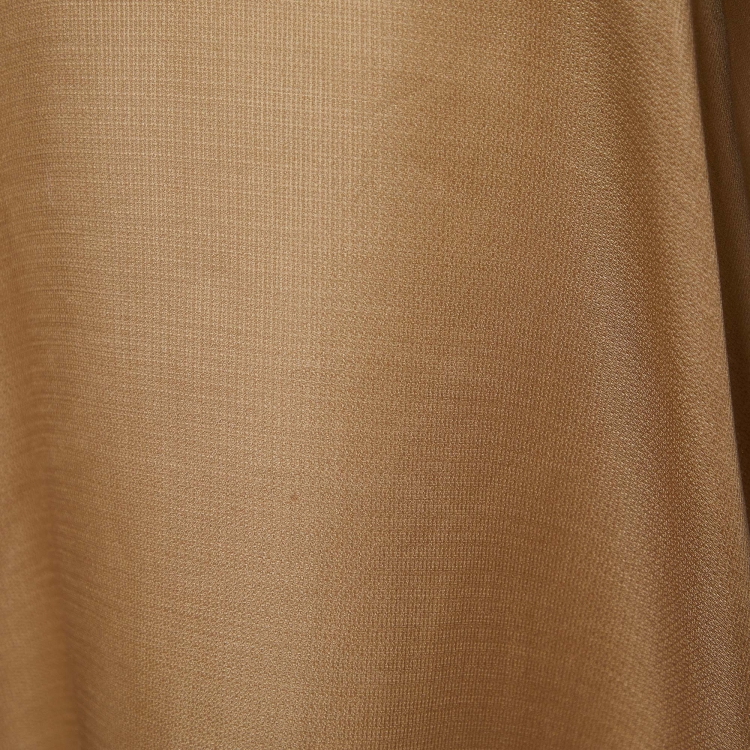 Pre Owned Marni Brown Silk & Wool Pleated Shoulder Tunic L