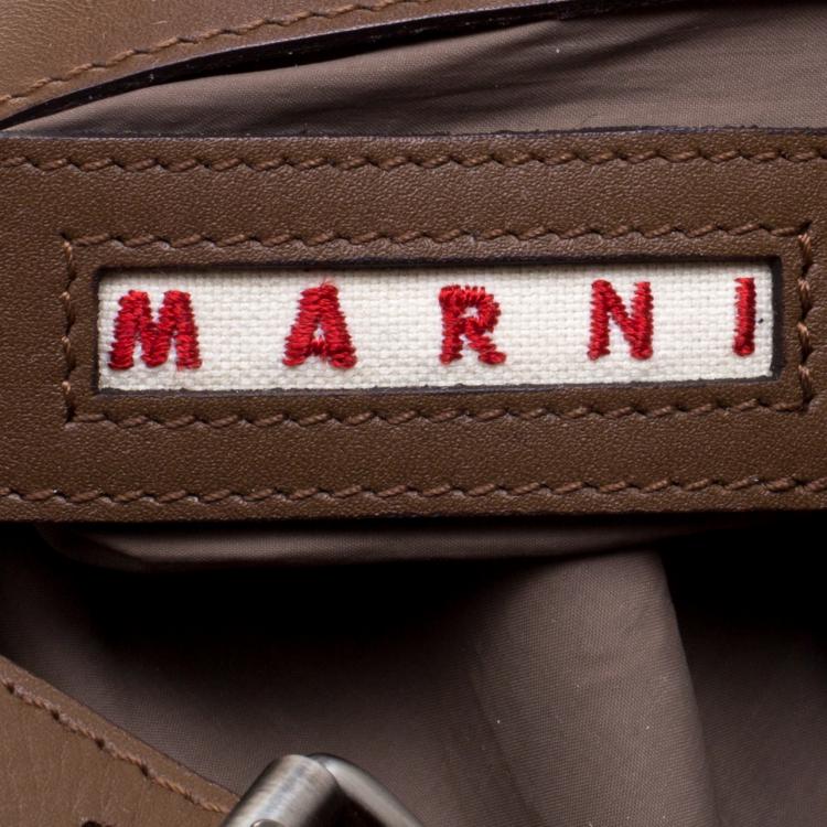 Pre Owned Marni Orange Glaze Leather New Balloon Hobo