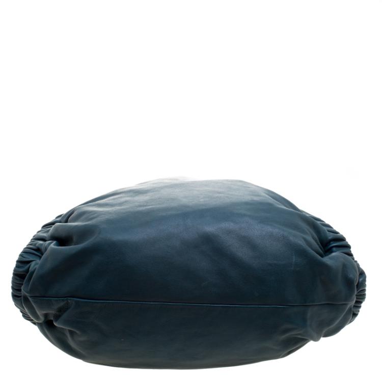 مملوكة مسبقًا Marni Forest/Mint Green Leather Triangle Slouch Hobo
