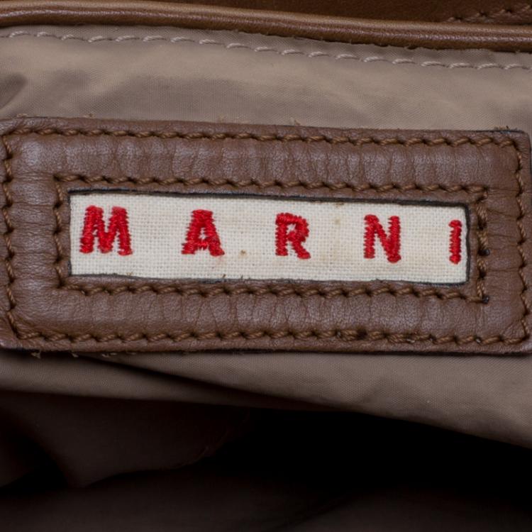 Pre Owned Marni Fatigue Green Leather Shoulder Bag