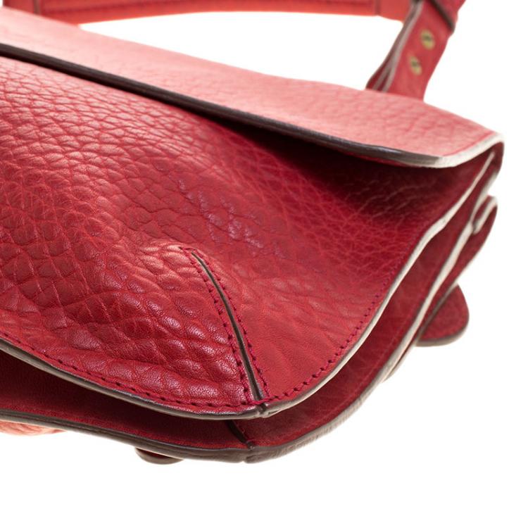 Pre Owned Marni Red Textured Leather Shoulder Bag