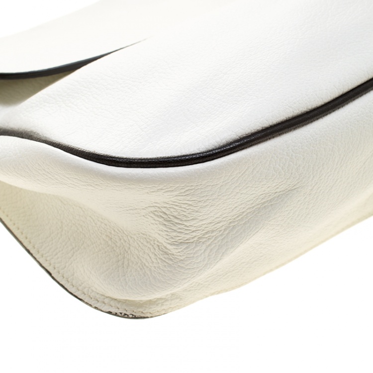Pre Owned Marni White Leather Flap Shoulder Bag