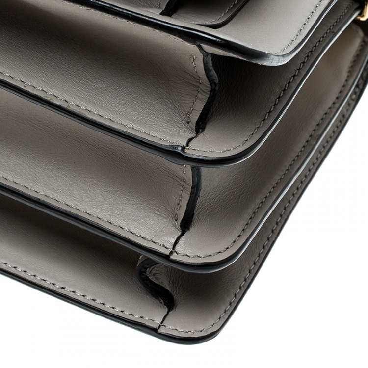 Pre Owned Marni Grey/Black Leather Medium Trunk Shoulder Bag