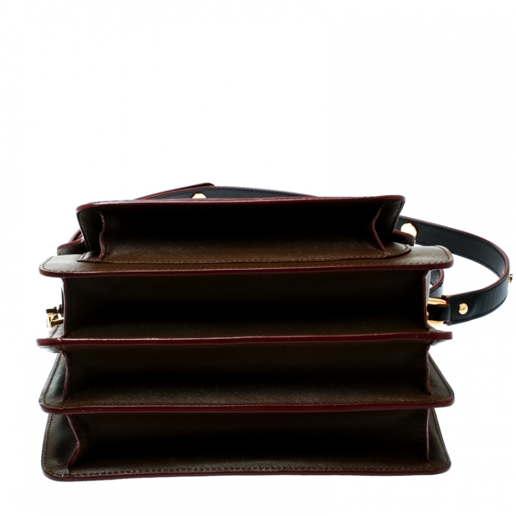 مملوكة مسبقًا Marni Brown/Black Leather Medium Trunk Shoulder Bag